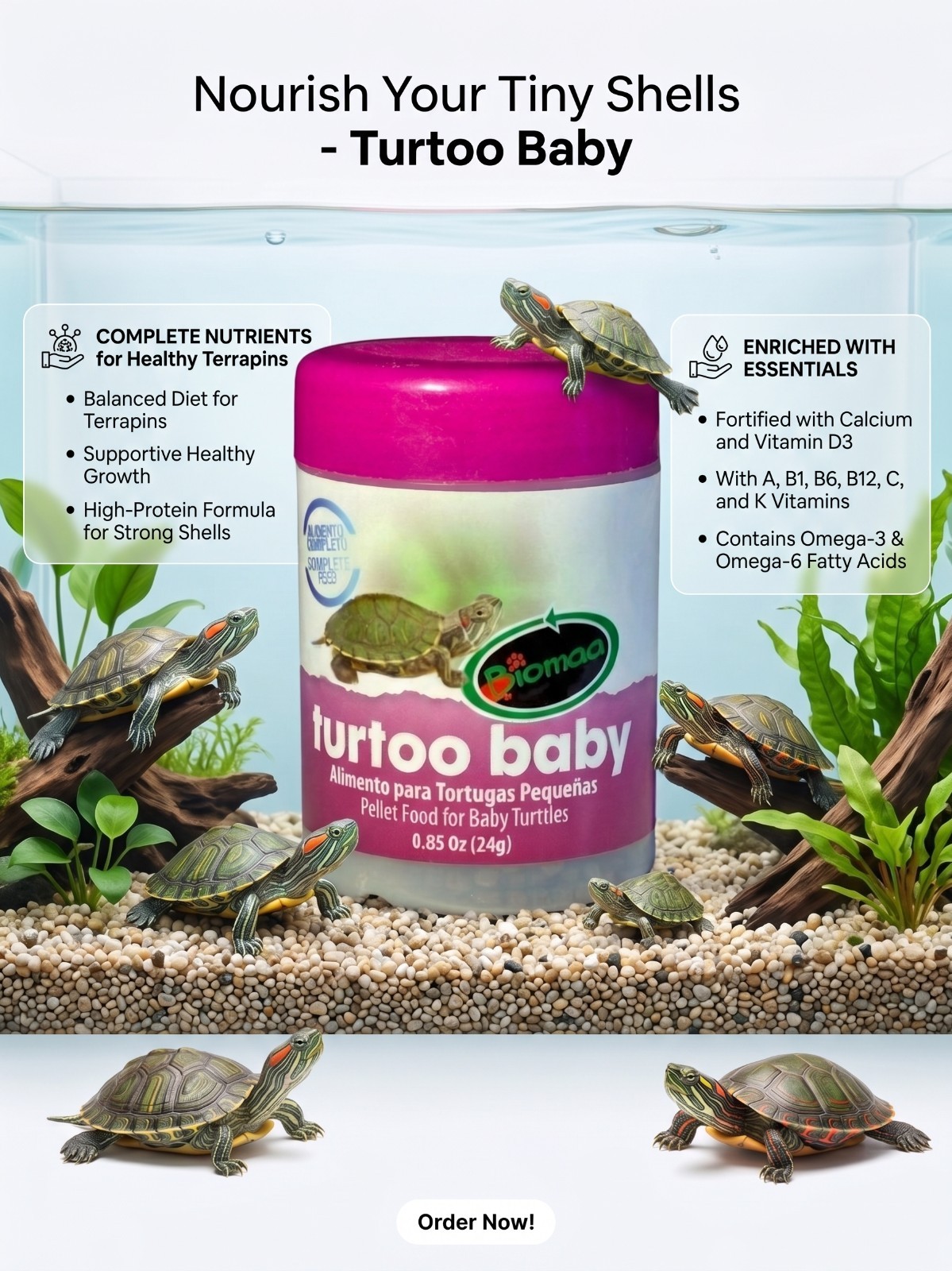 Baby Turtle Food BIOMAA TURTOO BABY 1.76oz (50g) - Image 6