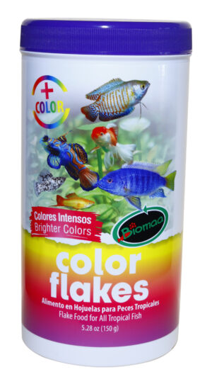 Brighter Colors Tropical Fish Food - BIOMAA Color Flakes 5.28oz (150g)